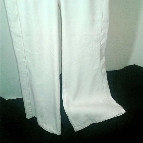 Bebe White Linen Blend Trouser Pants: Size 4 - Picture 4 of 8